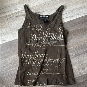 Dkny Army Green Tank Top